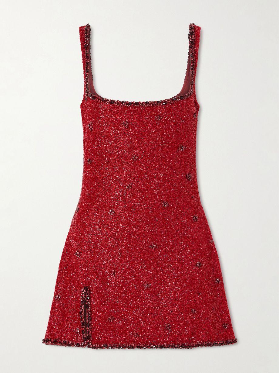 Athena embellished stretch-mesh mini dress by CLIO PEPPIATT