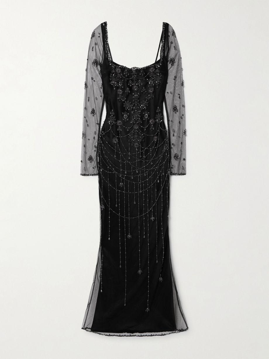 Chandelier embellished tulle gown by CLIO PEPPIATT