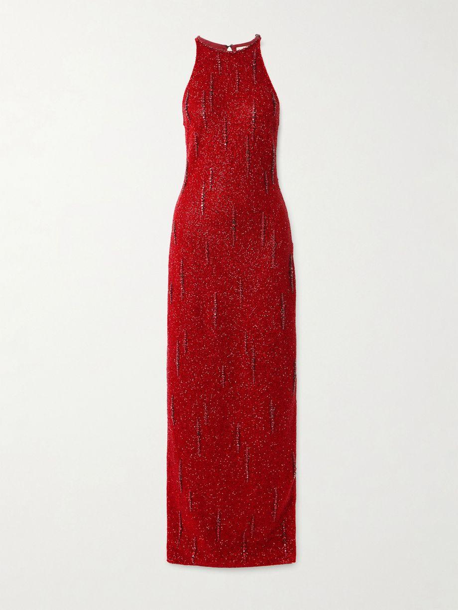 Mimosa embellished stretch-mesh gown by CLIO PEPPIATT