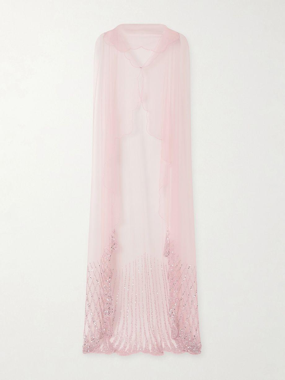 Moonray scalloped embellished tulle cape by CLIO PEPPIATT