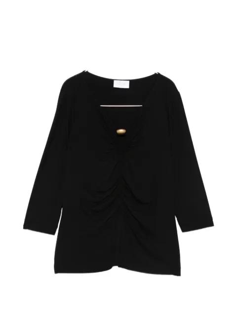 V-neck gathered T-shirt by CLIPS