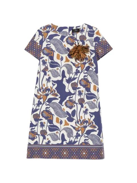 floral-appliqué mini dress by CLIPS