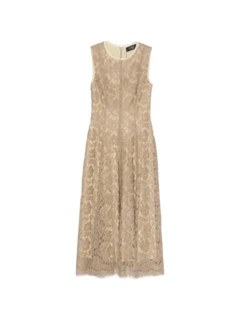flower-lace midi dress by CLIPS