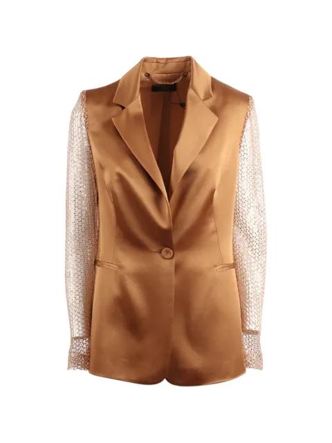 sequin-embellished mesh-sleeve jacket by CLIPS