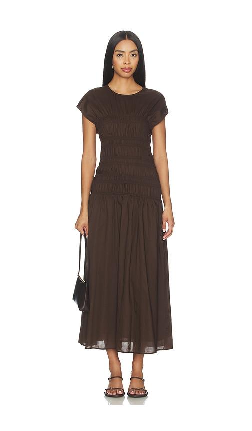 CLOSED Smocked Dress in Brown by CLOSED