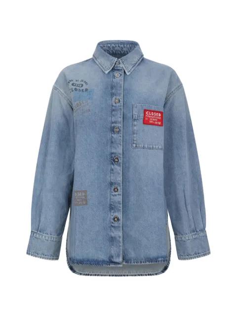 buttoned logo-patch shirt by CLOSED