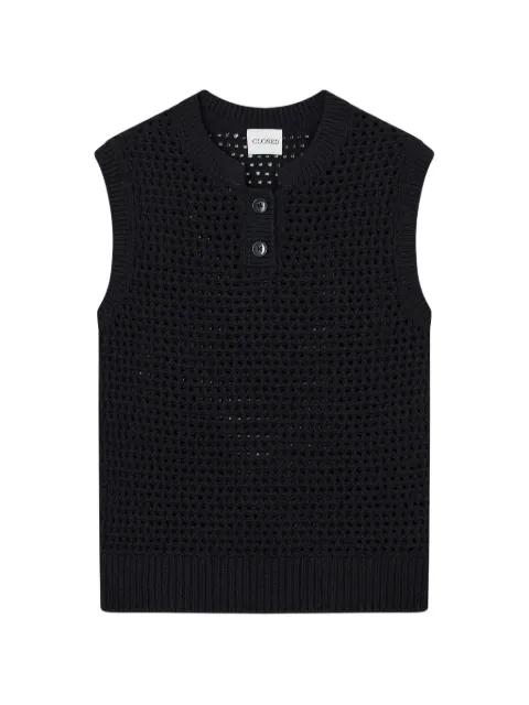 crochet-knit button-up vest by CLOSED