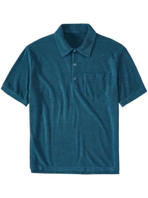 logo-embroidered towelling polo shirt by CLOSED