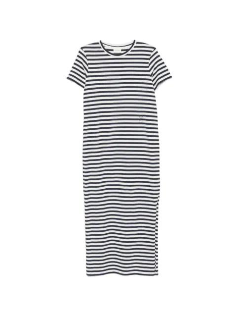 striped-pattern short-sleeve midi dress by CLOSED