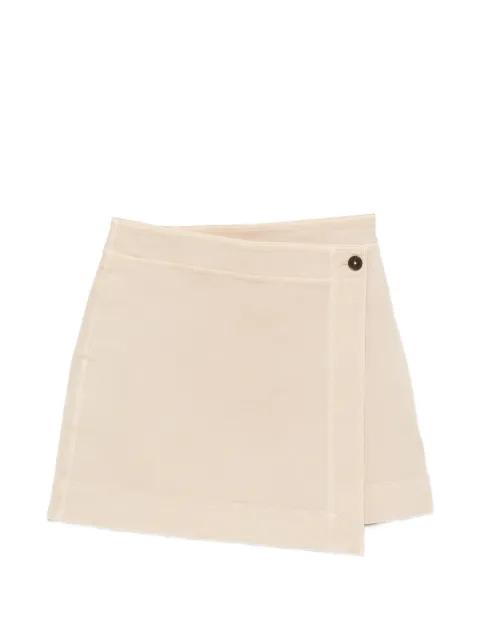 wrap-style button-fastening skirt by CLOSED