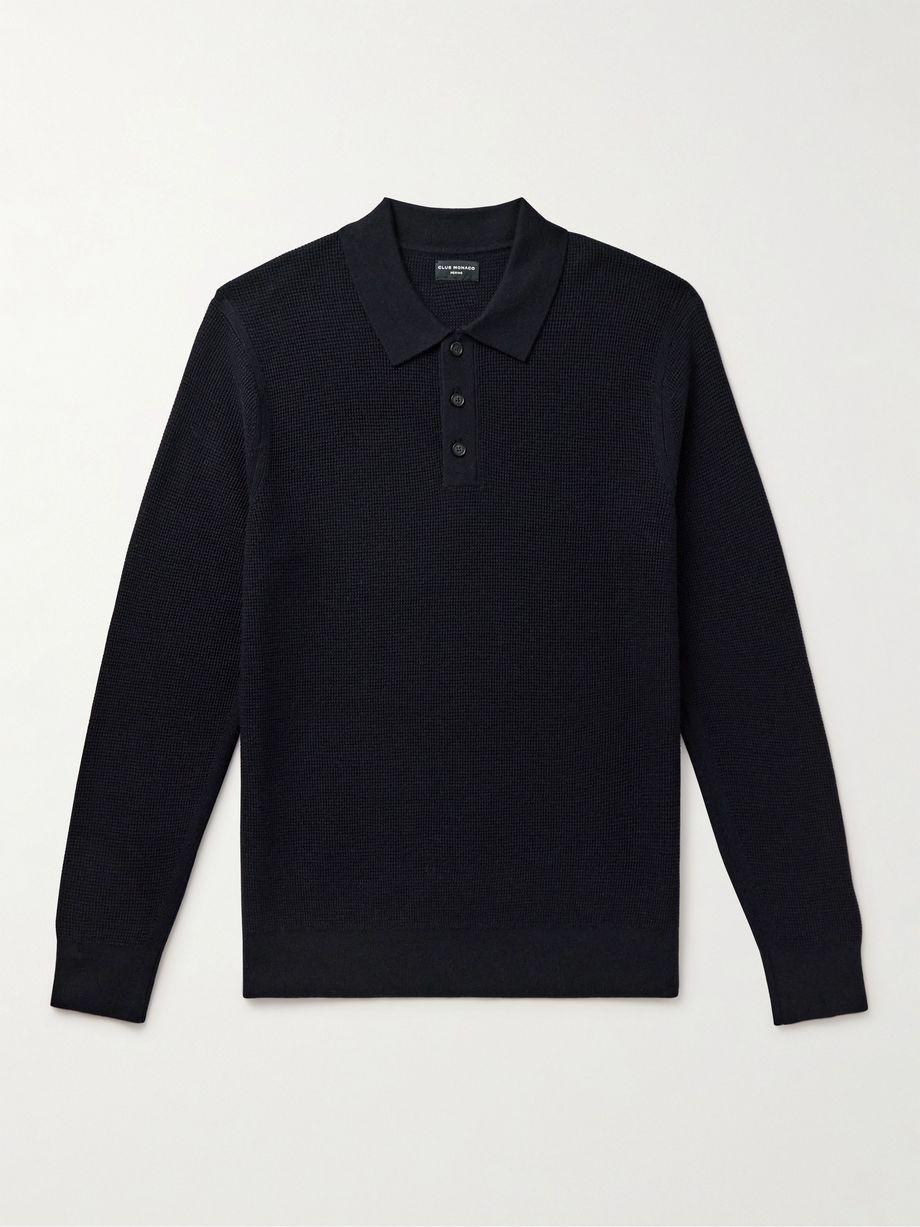 Slim-Fit Textured-Knit Merino Wool Polo Shirt by CLUB MONACO
