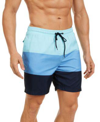 Men's Colorblocked 7" Swim Trunks by CLUB ROOM