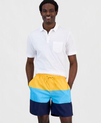 Men's Colorblocked 7" Swim Trunks by CLUB ROOM