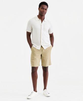 Men's Short-Sleeve Linen and Cotton Button Sweater Polo Shirt by CLUB ROOM