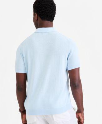 Men's Short-Sleeve Linen and Cotton Engineer Sweater by CLUB ROOM