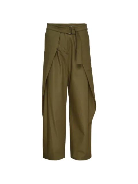 belted wrap-detail trousers by CLUB21 COLLECTION