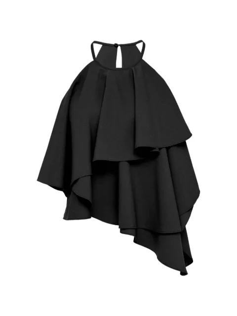 georgette dana asymmetric ruffled top by CLUB21 COLLECTION