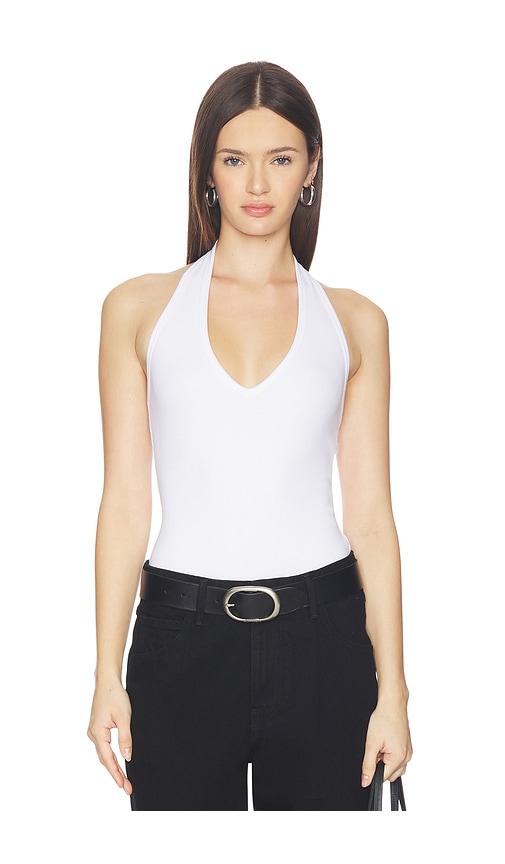 CLYQUE Calli Bodysuit in White by CLYQUE