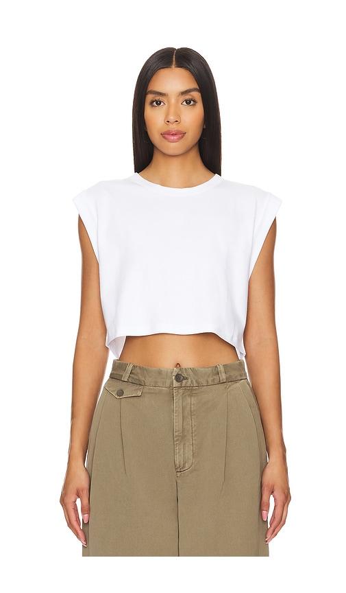 CLYQUE David Crop Top in White by CLYQUE