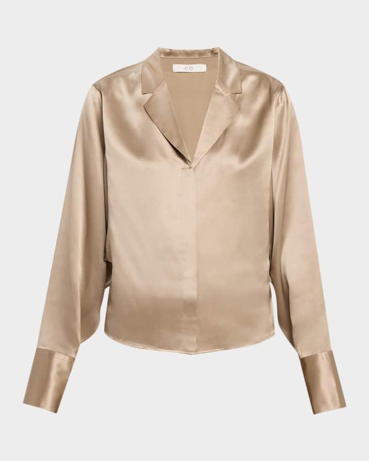 Drop-Armhole Silk Button-Down Shirt by CO