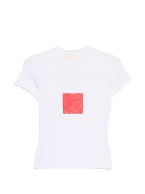 square-print T-shirt by CO.GO