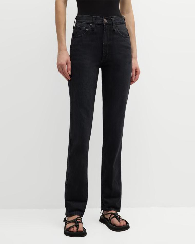 High-Rise Tapered-Leg Denim Pants by CO