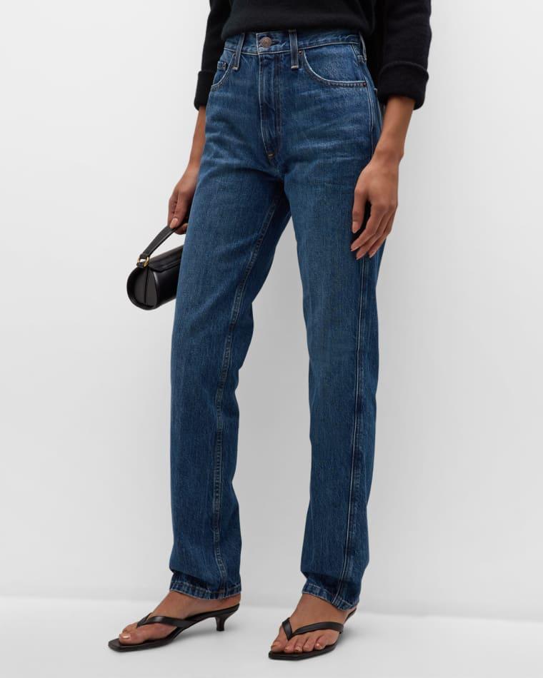 High-Rise Tapered Straight-Leg Denim Jeans by CO