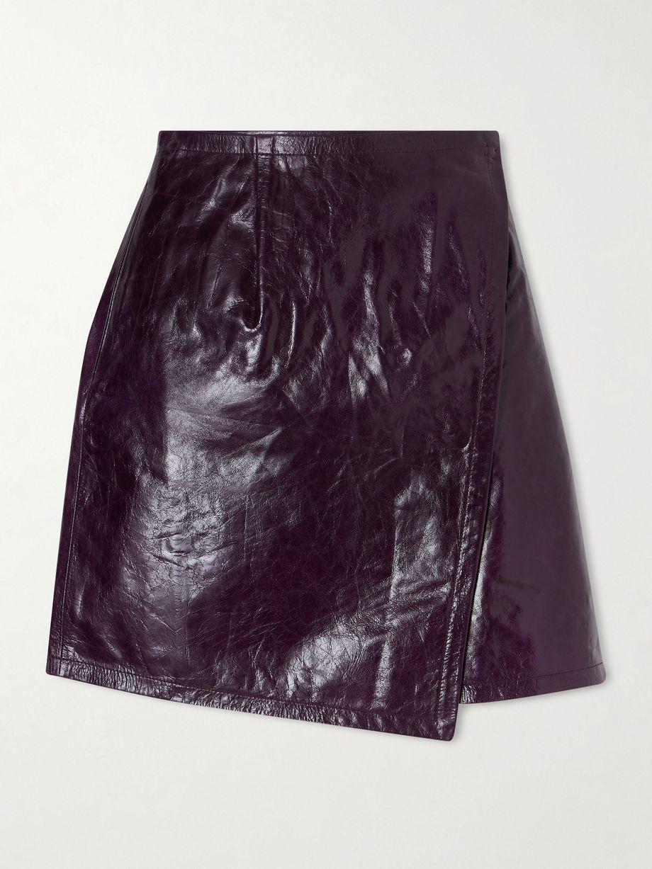 Leather mini wrap skirt by CO