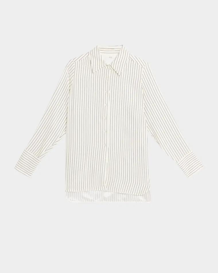 Striped Silk Button-Down Shirt by CO