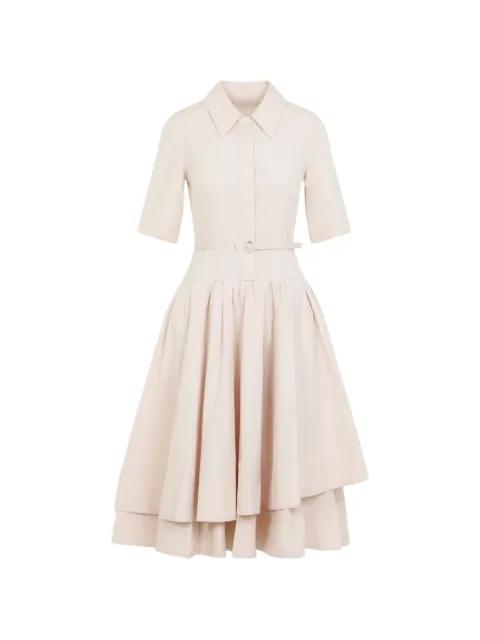 belted layered-skirt mini dress by CO