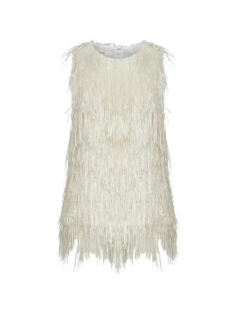 metallic fringe-trimmed top by CO