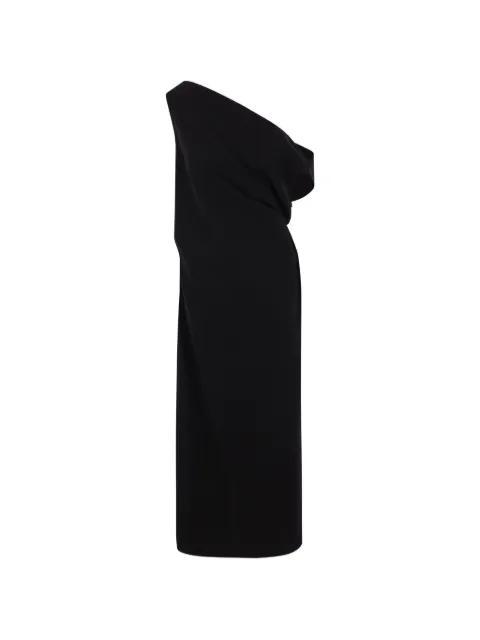 one-shoulder draped midi dress by CO