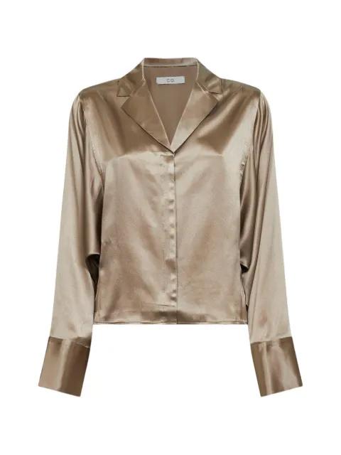 silk lapel-collar shirt by CO