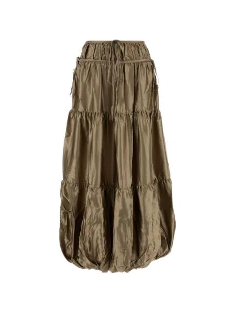 tiered silk maxi skirt by CO