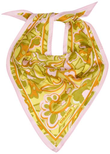 Andrea patterned silk triangle scarf by COACH