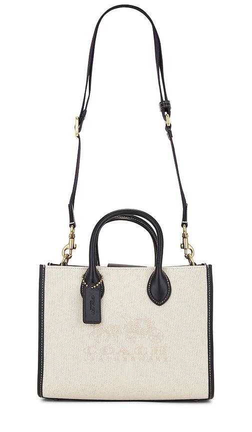 Coach Canvas New Ace Small Tote in Black,Cream by COACH