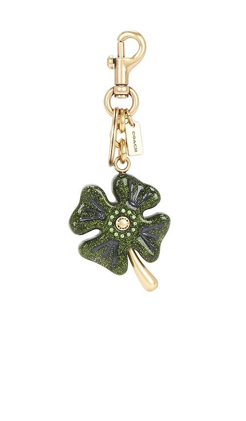 Coach Metal Four Leaf Clover Bag Charm in Green by COACH