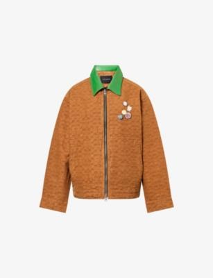 Coach x Brain Dead Badge-Embellished Monogram-Pattern Cotton Jacket by COACH