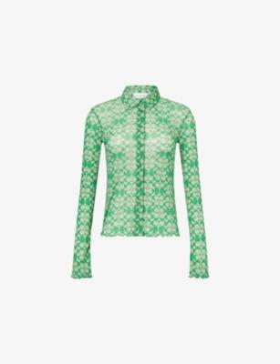 Coach x Brain Dead Monogram Long-Sleeve Mesh Shirt by COACH