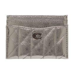 Essential quilted metallic card holder by COACH