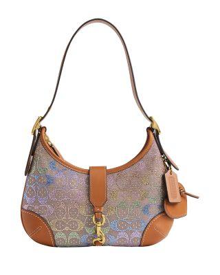 Hamptons Small Crystal Signature Jacquard Hobo Bag by COACH Hamptons Small Crystal Signature Jacquard Hobo Bag by COACH