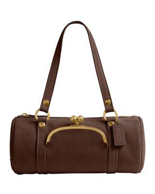 Kisslock Medium Suede Barrel Bag by COACH