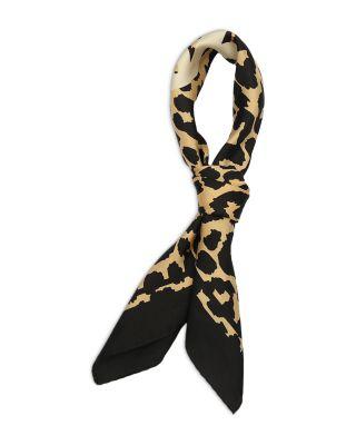 Leopard Print Logo Silk Bandana by COACH