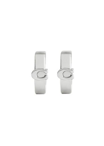 Logo hoop earrings by COACH