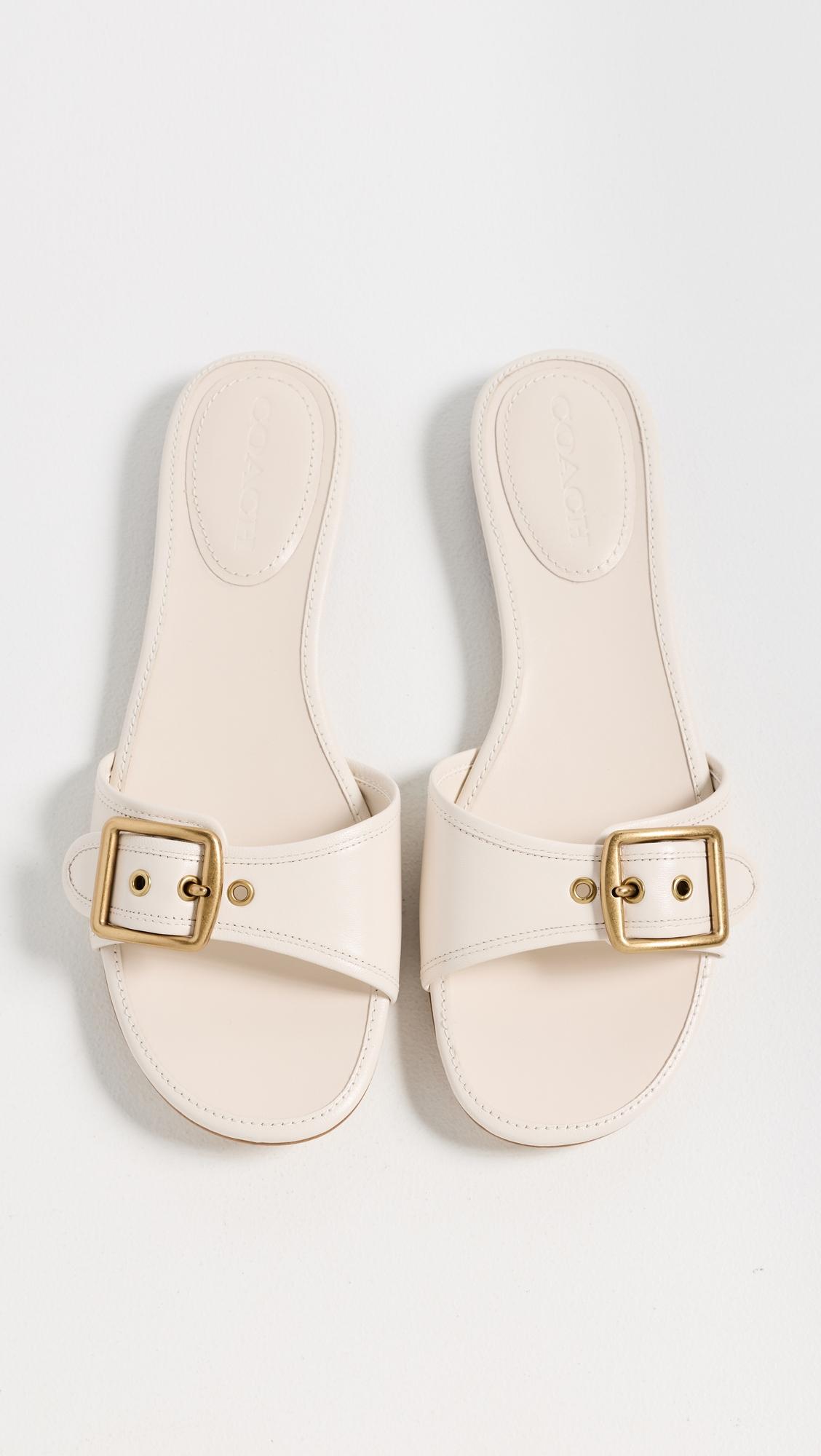 Margot Leather Flat Sandals by COACH