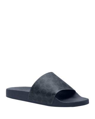 Men's Signature Canvas Pool Slides by COACH