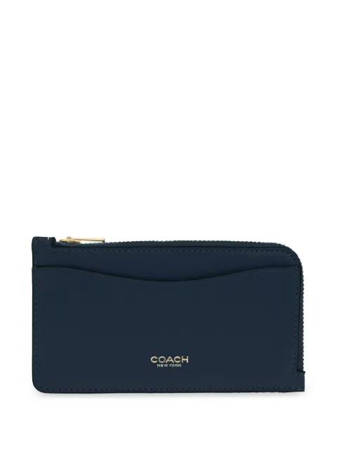 New York zip leather card case by COACH