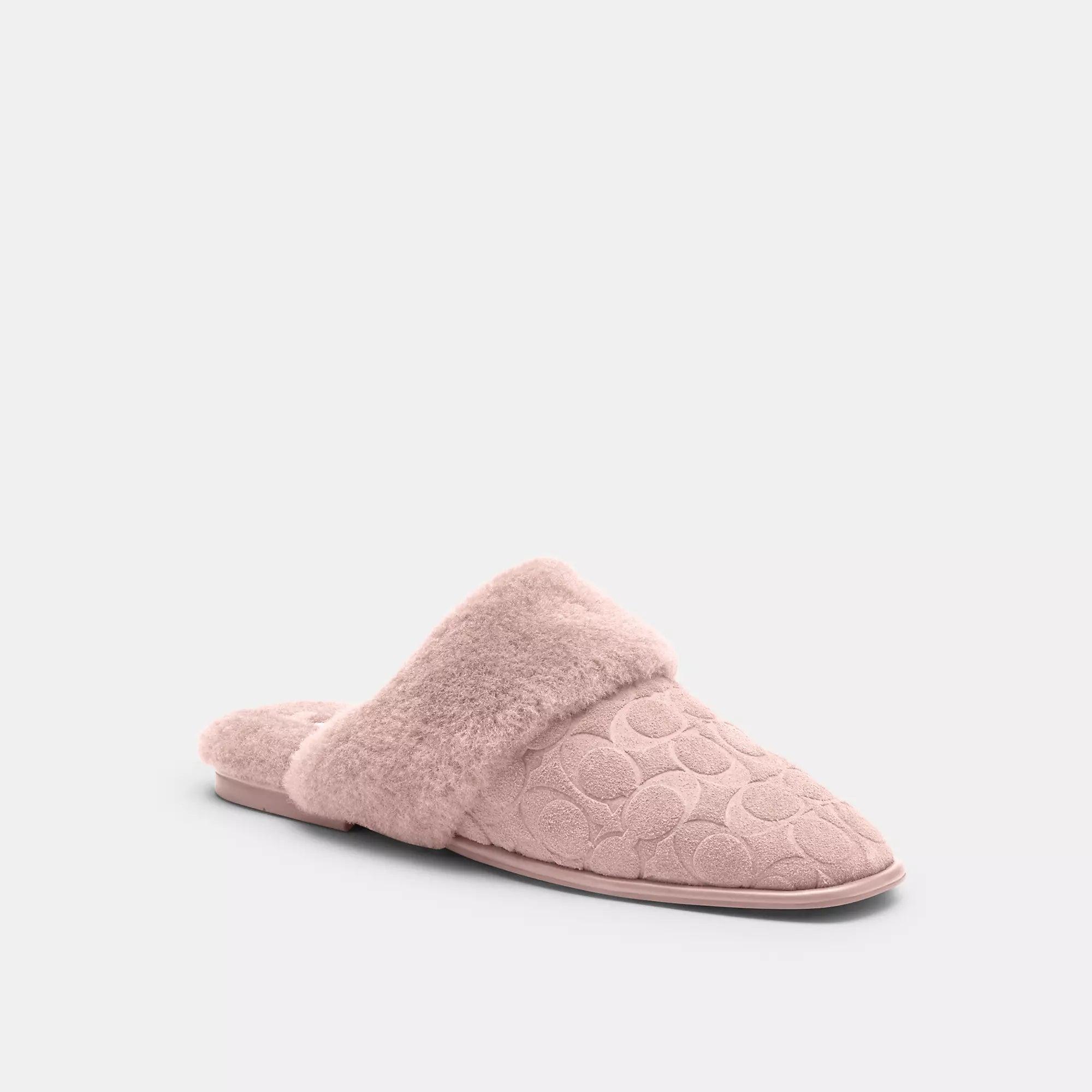 Coach Outlet Sherpa Flat Mule In Signature Suede by COACH OUTLET