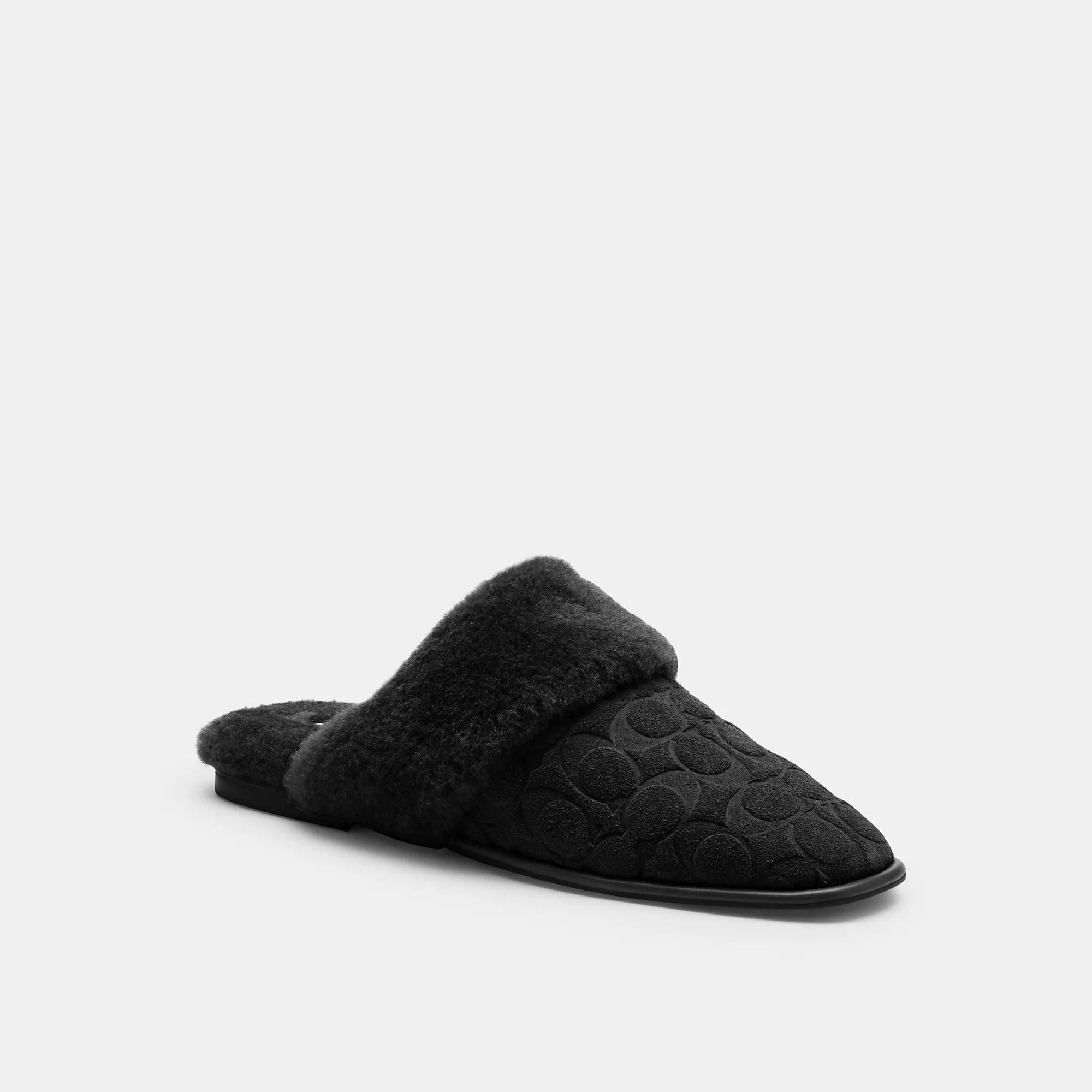 Coach Outlet Sherpa Flat Mule In Signature Suede by COACH OUTLET