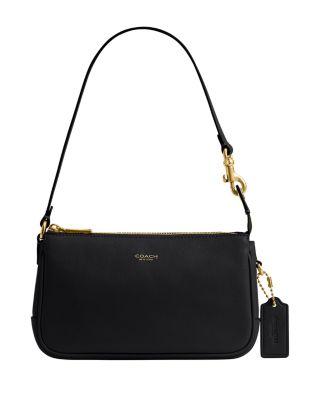 Plaza Mini Black Leather Shoulder Bag by COACH